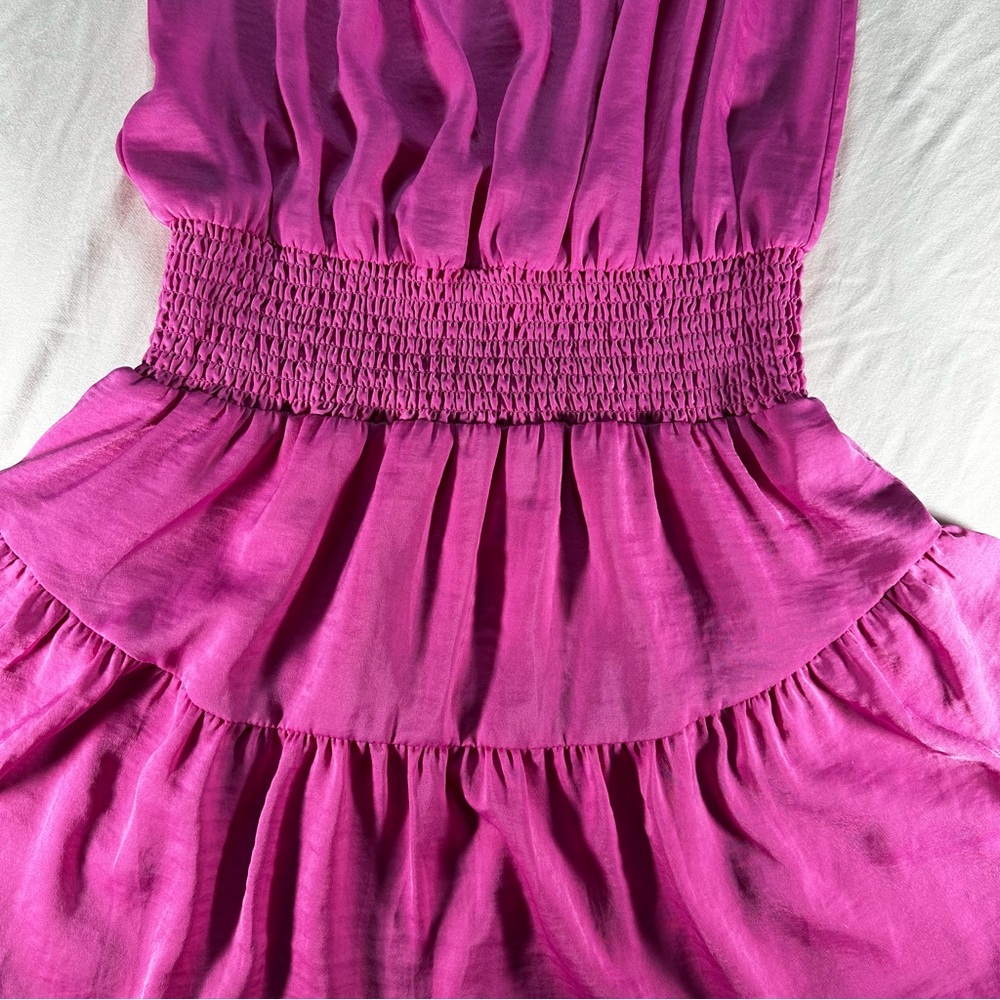 1.STATE Smocked Waist Dress Hot Pink graduation date spring balletcore summer - Picture 4 of 9
